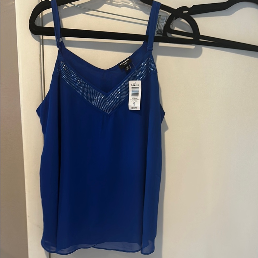 NWT Torrid Sophie Blue Camisole with Sparkling Detail